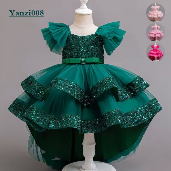 

Summer New Kids Clothes Girls Dress Children's Wedding Dress Newborn Girl Skirt Kids Princess Dress Baby Dress Girl Designer Dress Toddler Designer Girl Dress, Pink