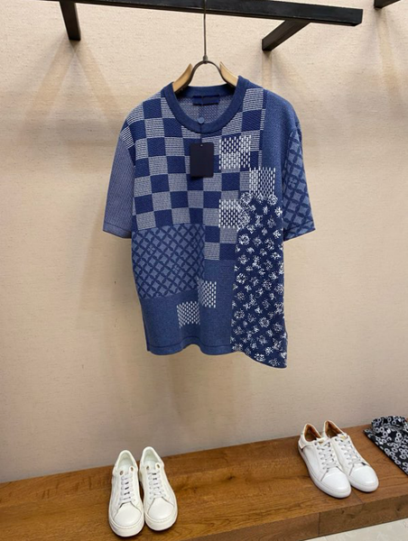 Men's Plus Tees & Polos 2026ss summer new high-grade pure cotton printed T-shirt round neck stitching pullover short sleeves Size m-3xl s33s25