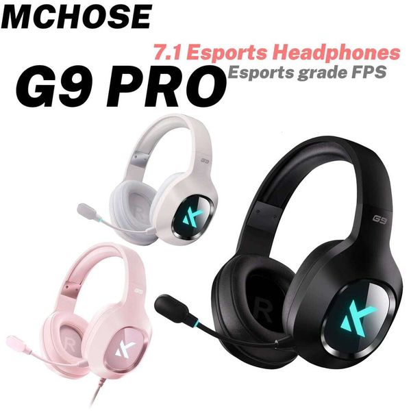 MCHOSE G9 Pro Gaming Wireless Headset Tri-Mode 7.1 Surround Sound E-sport Headphone Noise Canceling Mic Low Latency Lightweight 26W0310