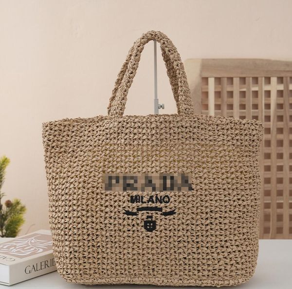 

20A Tote Luxury Handbag Designer High Quality Beach Women rafia tote bag Straw Large Capacity Totes Shopping Bag Shoulder Bags Hand embroider totebag, 4*