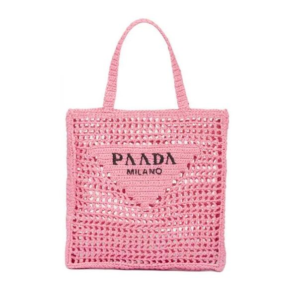 

20A TOP High Quality Designer Bag Woven Fashion Tote Bag Casual Tote Large Capacity Embroidery Hollowed-out Summer Beach Resort Shoulder Bag Dopamine Color, 1*