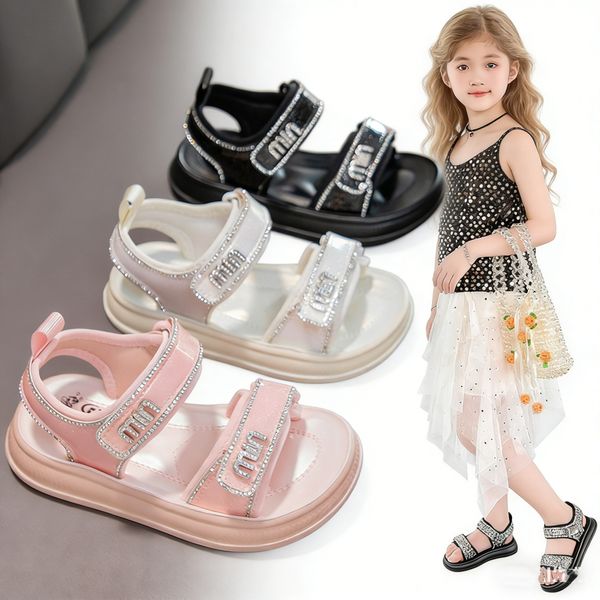

Free shipping Hot Sale Children Summer Sandals Pink White Black Girls Fashion Sneakers Light Weight Comfortable Non-slip Beach Shoes Size27-38