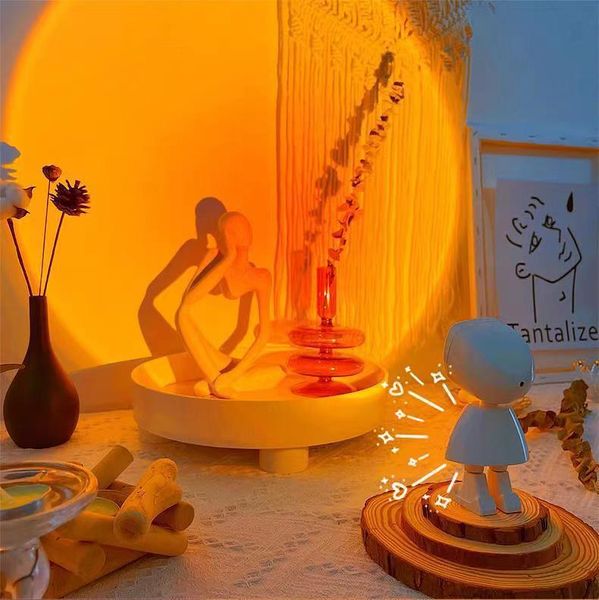 

RGB Sunset Projector Lamp Astronaut LED Night Light for Photography Rainbow Dawn Projection