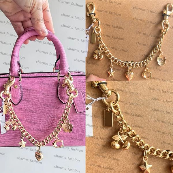 

Bag Charm resin Brass Red Cherry Apple metal Maple Brass Key Chain Wallet Keychains Keyring Designer Keychain Luxury women Bag Charms with box