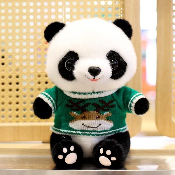 

Cute Panda Plush Toy Stuffed Doll Claw Machine Gift for Kids, Sitting panda red scarf