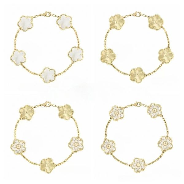 

High Quality Designer Jewelry Bracelet Clover Bracelet Design 18K Gold Plated Bracelet Women Designer Bracelet Bangle