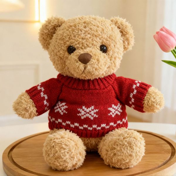 

Teddy Bear Plush Doll Hoodie Bear Toy Kids Comfort Gift, Red love sweater bear