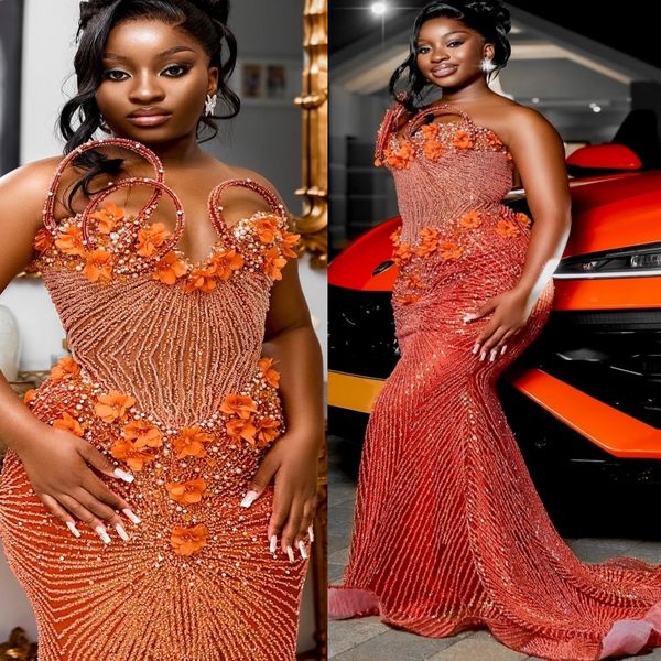 

2K26 Orange Prom Dress 2026 Mermaid Prom Dress Pearls Flowers Crystals Sequined Evening Dresses Birthday Party Formal Receiption Gowns Dresses ZJ015, White