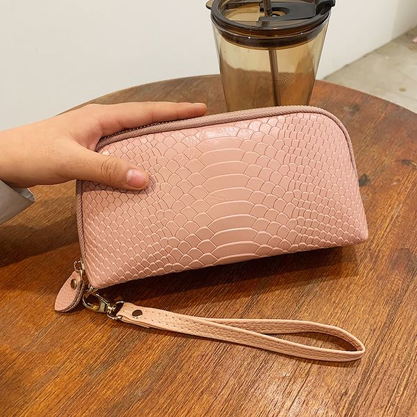 

Women Fashion Chic Elegant Genuine Leather Wallet Solid Color Bifold Phone Purse Multi Cardslot Functional Daily Casual Portable, Black