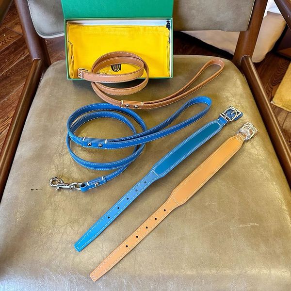 Designer Dog Collars Leash Luxury Style Durable Adjustable Leather Pet Collar with Classic Plaid Pattern for Small Medium Customize Chain
