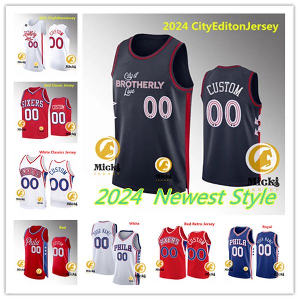 Mens #8Paul George Basketball Jersey Stitched #21 Joel Embiid #0 Tyrese Maxey Dream 16 Jerseys S-2XL