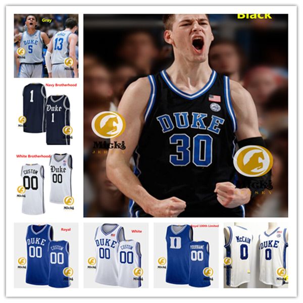 Mason Gillis Isaiah Evans Duke Blue Devils Jersey 6 Maliq Brown 8 Darren Harris Neal Begovich Stanley Borden Custom Stitched Duke Basketball Jerseys