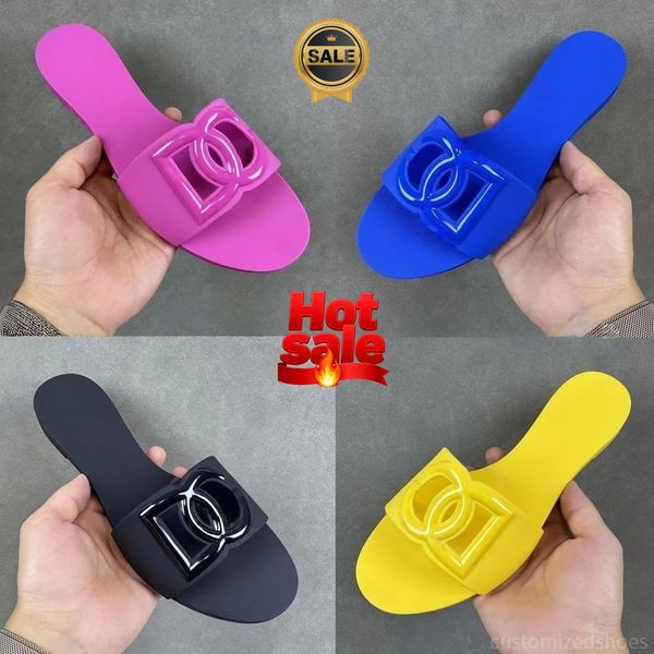 

Slippers Sandals Designer slides designer sandals Women Interlocking Slides Rubber Ladies Flat Beach Jelly Script Blue Summer Fall Mules Outdoor Waterproof 36-42, #01