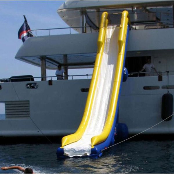 7x4x1.5m. Games Customized Inflatable Water Yacht Slide Commercial Fun Play Equipment Air Dock Slide For Boat