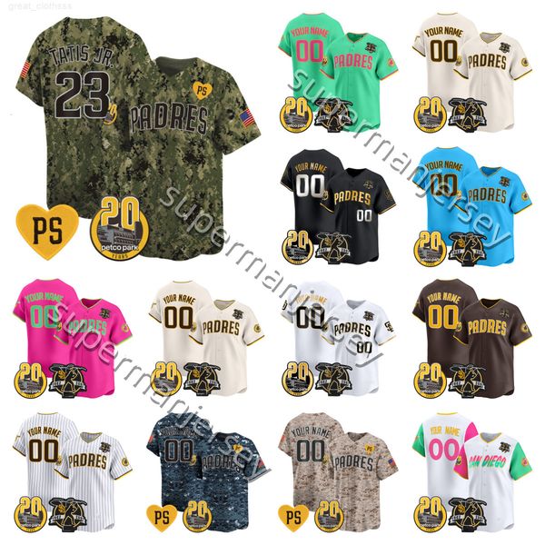 Fernando Tatis Jr 23 Baseball Jersey Manny Machado Jackson Merrill Jake Cronenworth Gavin Sheets Ryan OHearn Robert Suarez Michael Darvish Dylan Gwynn Padres menss