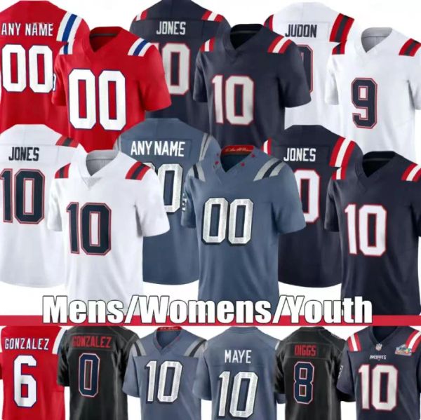 Custom Football Jersey Drake Maye Stefon Diggs Christian Gonzalez 12 Brady Mike Vrabel New Arrivals