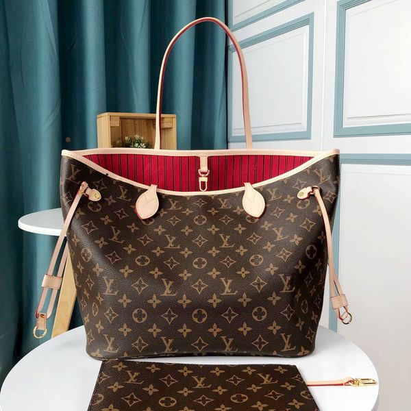 

designer bag tote bag old flower brown lattice bag luxury bag fashion totes leather handbag mm women bags high capacity composite shopping bags 001A, #18