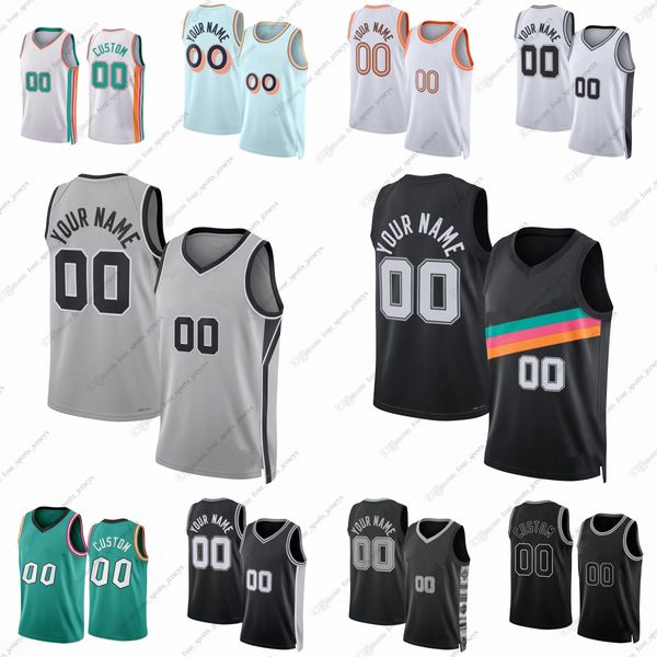 Custom Printed Basketball Jersey 1 Victor Wembanyama 4 DeAaron Fox 5 Stephon Castle 24 Devin Vassell 2 Dylan Harper 3 Keldon Johnson 30 Julian Champagnie