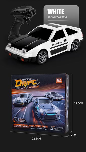 

4 Channel RC Racing Car 2 4G Full Proportional Control 360° Stunt LED Sound Off-Road 4WD Toy Car, Rc drift 31a/classic white
