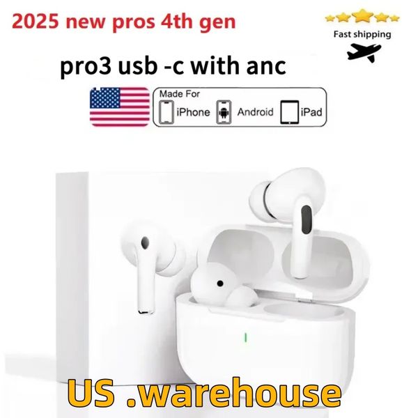 USA Stock ANC Noise for AirPods pro 3 2 airpodspros 4 pro airpod earphones 3 Solid Silicone Cute Protective Headphone Cover Wireless Charging 3nd 2nd anc new case
