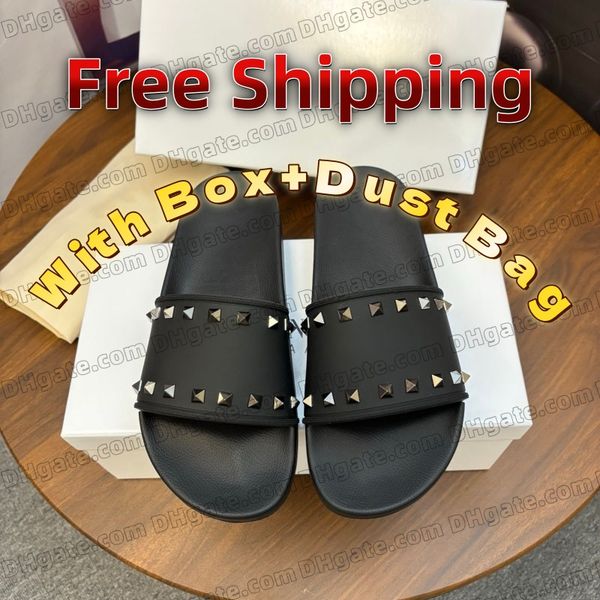 

With Box 2026 Designer Fashion Slipper Sliders Slides Sandals Slippers For Men Women Hot Unisex Pool Beach Flip Flops camouflage Free Shipping Size 38-46, Blue