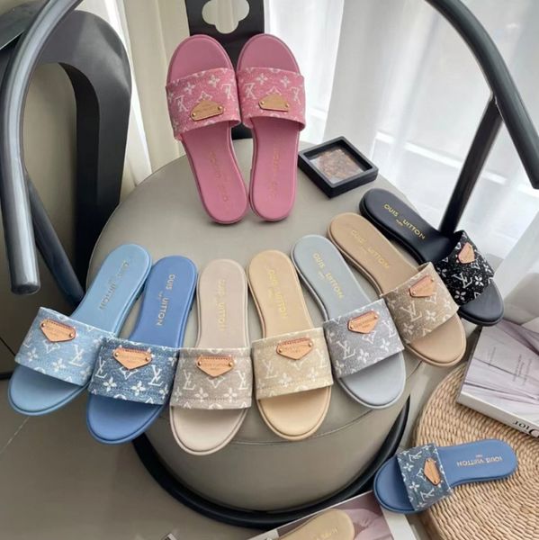 

top woman Designer slippers Fashion casual shoes Thong slippers Denim slippers Women's sandals Classic sandals Size 35-42, V-1
