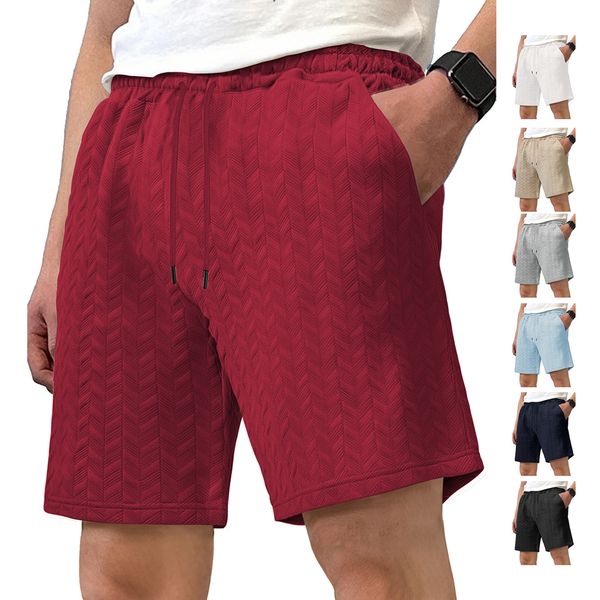 European And American Men's Fashion Essential Shorts Designer Shorts Summer Loose Essentials Shorts Solid Color Shorts Jacquard Fabric Drawstring Men's Casual