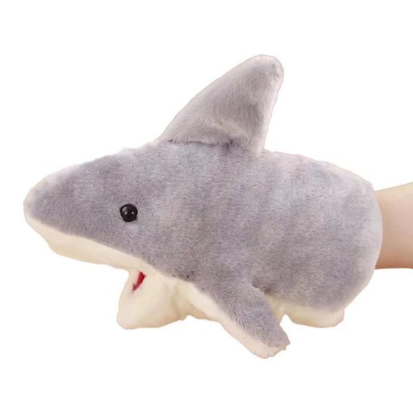 

Cute Shark Hand Puppet Plush Toy Movable Mouth Stuffed Doll Glove, Blue
