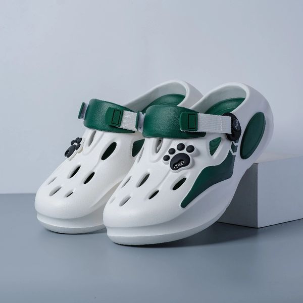 

Teenagers for Men Women Chunky Sole Clogs Gray Green EVA Non-slip Outdoor Hiking Slippers Casual Sandals Beach Pool Slippers Streetwear Shoes Free shipping, Khaki