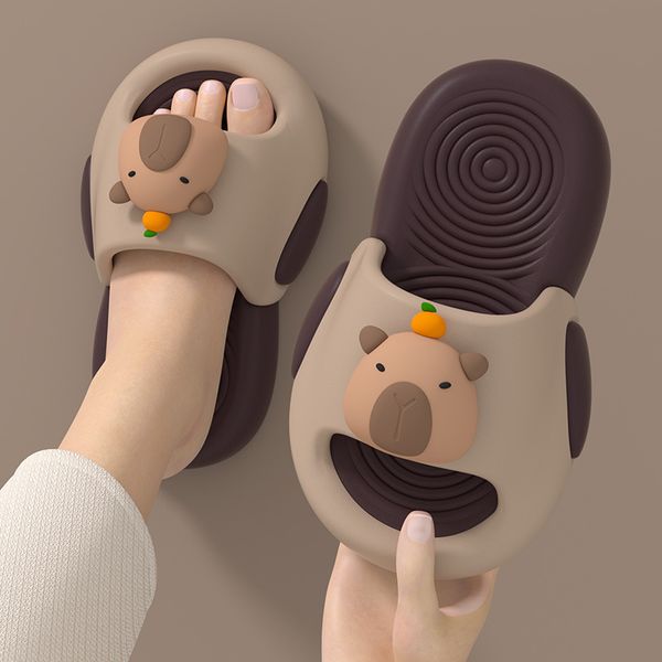 

Cute Cartoon Capybara Slippers Kids Soft EVA Non-slip Summer Beach House Shoes Indoor Outdoor for Men Women, White