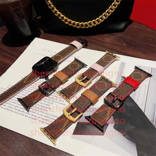 Designer Apple Watch Band 46mm 49mm 42 mm 38mm 40mm 44mm 41mm 45mm Watch bands S10 S11 For iwatch 11 10 9 8 7 5 6 4 SE 3 Ultra Series Wristband Genuine Leather Bracelet Strap