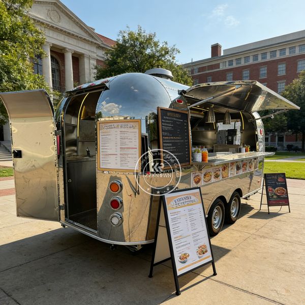 Mobile Outdoor Beverage Bbq Fast Food Trailer Pizza Cart Fully Equipped Truck Ice Cream Coffee for Events