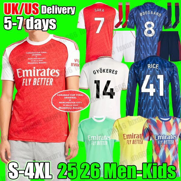 

4XL aRsENaLjersey 25 26 gunners soccer jersey aRsENaLed jersey SAKA RICE ZUBIMENDI GYOKERES 2026 football shirt Top training kit goalkeeper long sleeve men kids kit, Black