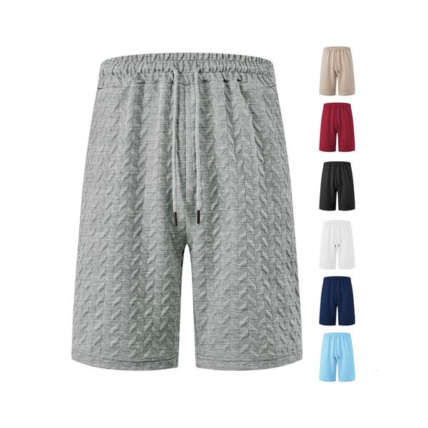 European And American Men's Clothing Summer Loose Solid Essentials Shorts Designer Shorts Color Jacquard Fabric Drawstring Men's Casual Shorts Essential Shorts