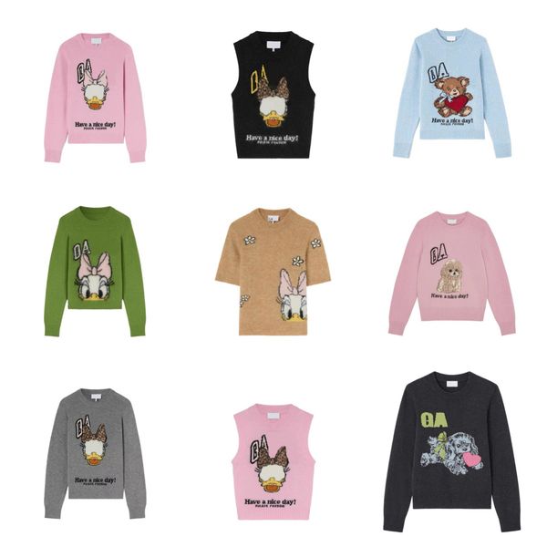 

26ss High Quality Designer Knit Pullover Vests New Trendy Classic Letter Pattern Print Casual Versatile Women Crew Neck Wool Knitted Cardigan Sweaters Coats Tops tn, Multi