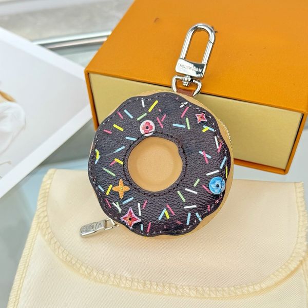 

Luxury Bag Charm Leather Mini Bag Keychains Keyring Designer Cute Hamburge Pizza Coin Purse No Box, Blue