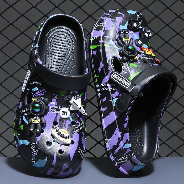 

Children Casual Outdoor Slippers Men Women Runners slide Breathable Waterproof Quick-Dry Toddler Pool Shoes Fashion Streetwear Shoes Free shipping, Black