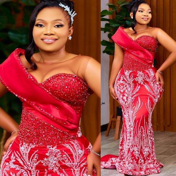 

2K26 Red Prom Dress 2026 Mermaid Prom Dress Sheer Neck Crystals Lace Vintage Evening Dresses Birthday Party Formal Receiption Gowns Dresses ZJ066, Ivory