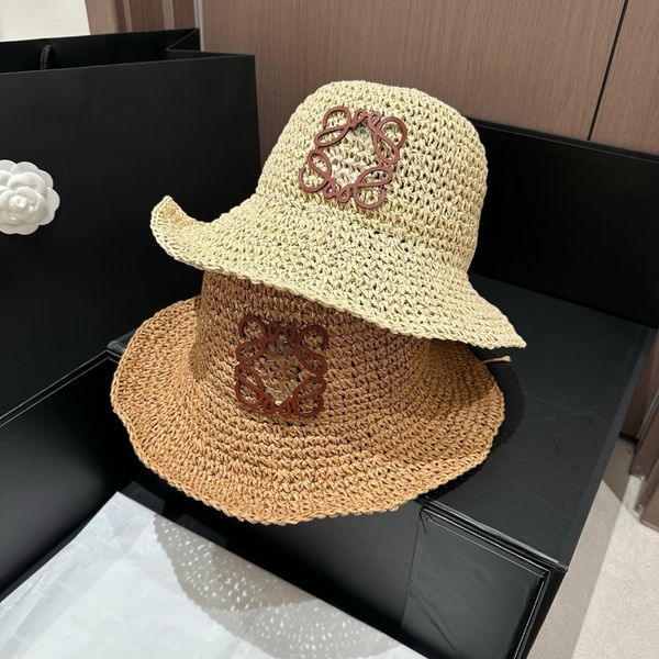 

Sun Hat Hats Designers Women Woven Grass Wide Brim Fisherman Hat Bucket Hat Designer Bucket Hat Chapeau Breathable Sunscreen Large Brim Beach Vacation, Gold