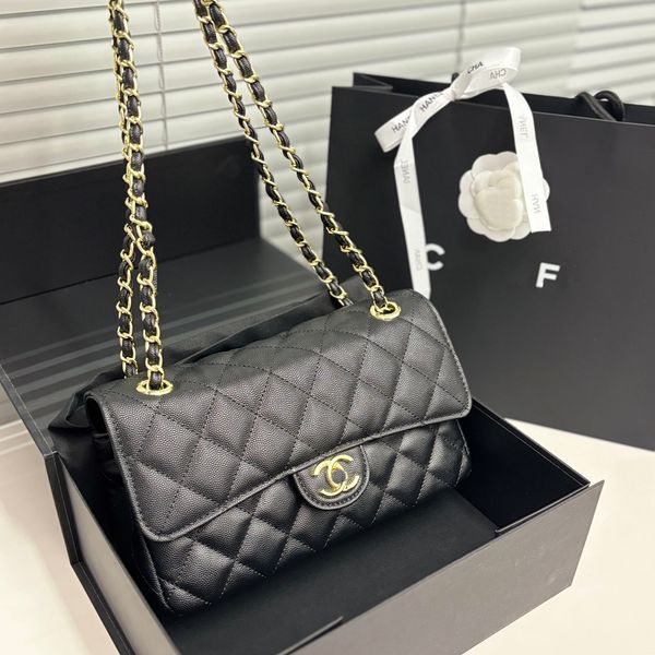 

Designer Handbag Shoulder Chain Bag Clutch Flap Totes Bags Wallet Check Velour Thread Purse Double Letters Solid Hasp Waist Square Stripes Women Luxury Handbags 002, Cc_1 caviar 25cm