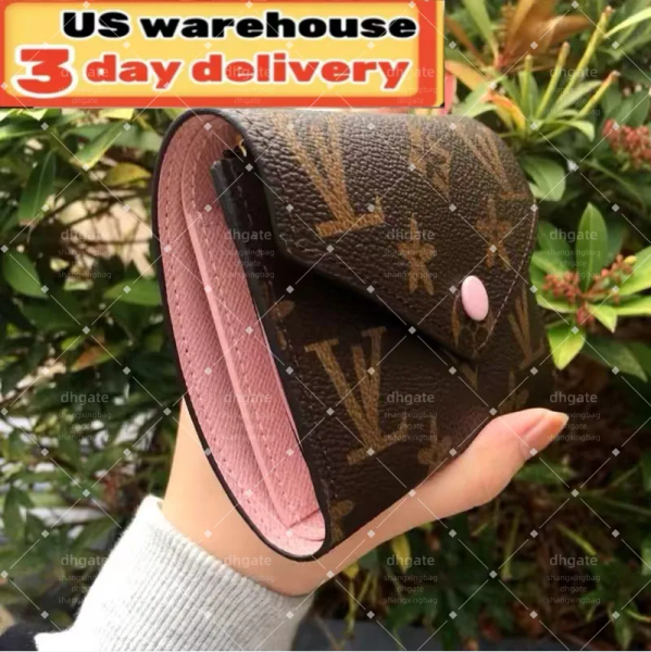 

M41938 Victorine Coins purse women Multicolor zipper pocket Mini Compact Wallet Key Coin Card Holder Case Accessoires Wallets, Embossed pink