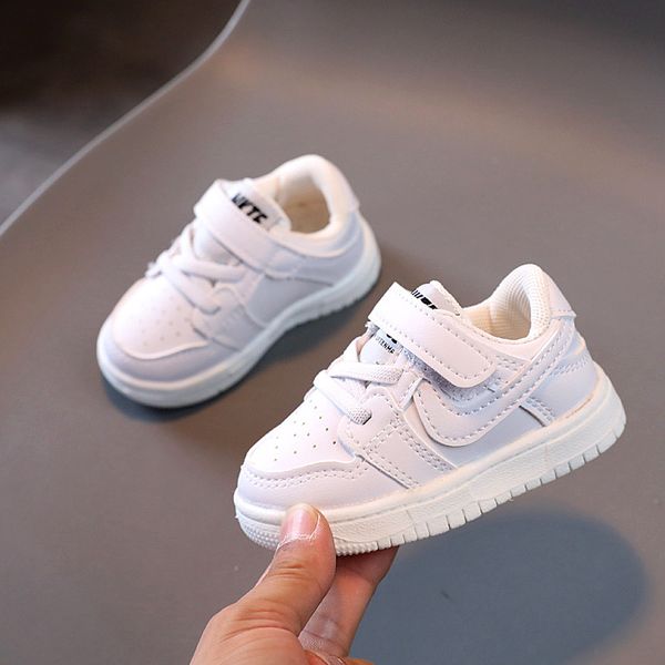 

2026 Trendy Kids Sneakers Shadow Grey Color Block Retro Low Top Hook Loop Strap Shoes for Baby Toddler Boys Girls Street Style Casual Footwear Free shipping Size 16 - 31, White