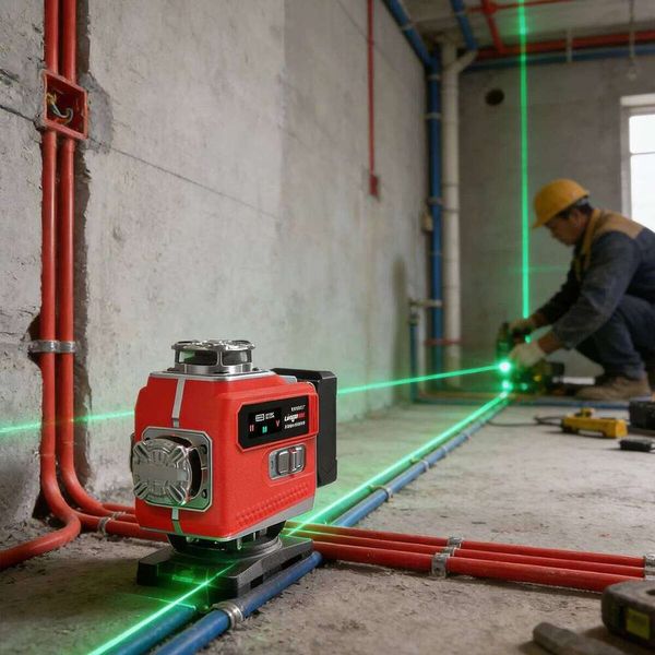 Durable Green/Red Laser Level Tool Self-Leveling Flash Aluminum Base Touch Display 3000/5000mAh for Ceiling Wall Construction