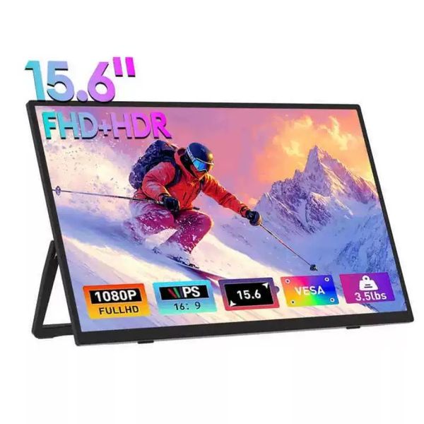 15.6"Portable Wireless Monitor IPS Computer Type-C HDMI For Cell phone PC Xbox Switch Laptop