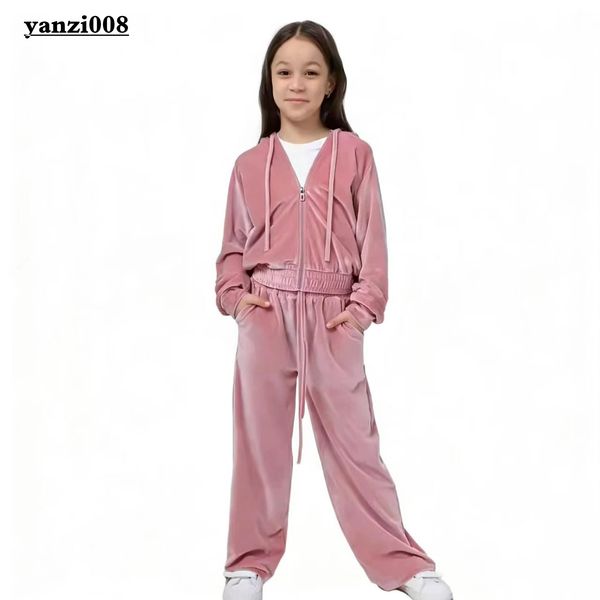 

Spring Autumn New High Quality Kids Designer Girls Clothes Sets Children Clothes Long Sleeve Hooded Jacket +Pants 2PCS/Suit Kid Clothes Kids Girls Clothing Sets, Lavender