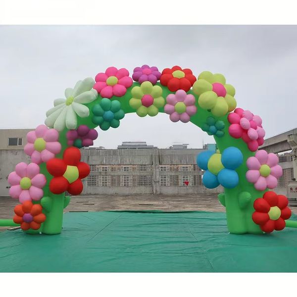 with blower Three dimensional flower inflatable arch inflatable garden decoration inflatable flower arch