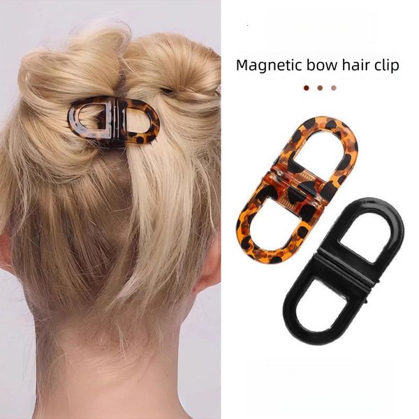 

Unique and beautiful clip women with thin hair, high-end magnetic bow hairpin for back of the head, half-tied hair accessory, Black