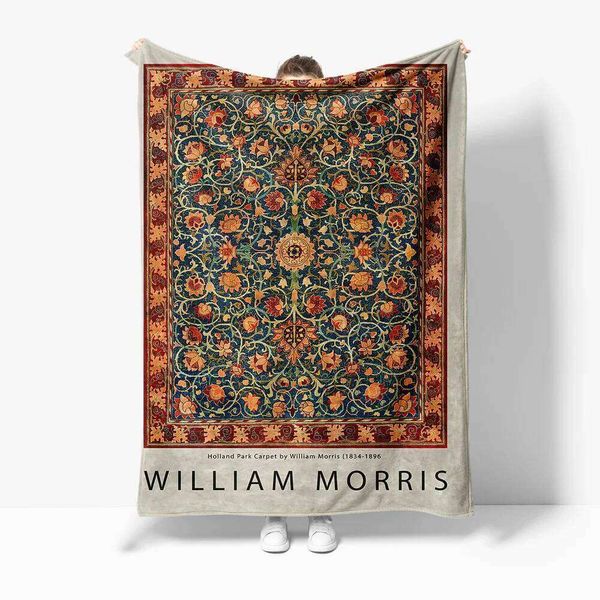 Blanket William Morris Oriental Floral Red Blue Paisley Rug Area Carpet Home Decor Cushion Cover Bedspread 26H0318