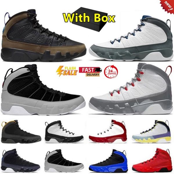

2026 with box 9 9s mens basketball shoes Cool Flint Grey Light Olive Gym Red Powder Blue men trainers sport sneakers sneaker, Color#1