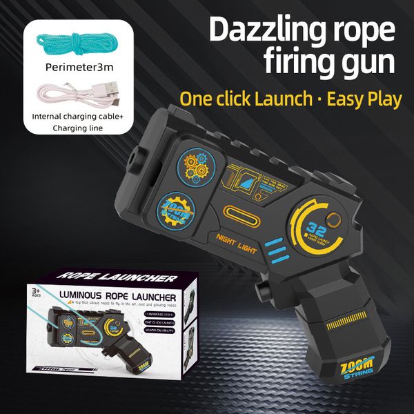 

Rechargeable Luminous String Launcher, Electric Rope Propeller, Stress Relief Fidget Toy for Kids and Adults, Rope stick regular [blue]